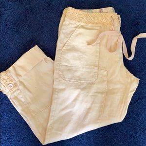 Anthropologie Hei Hei Linen Crop Pant Size 29